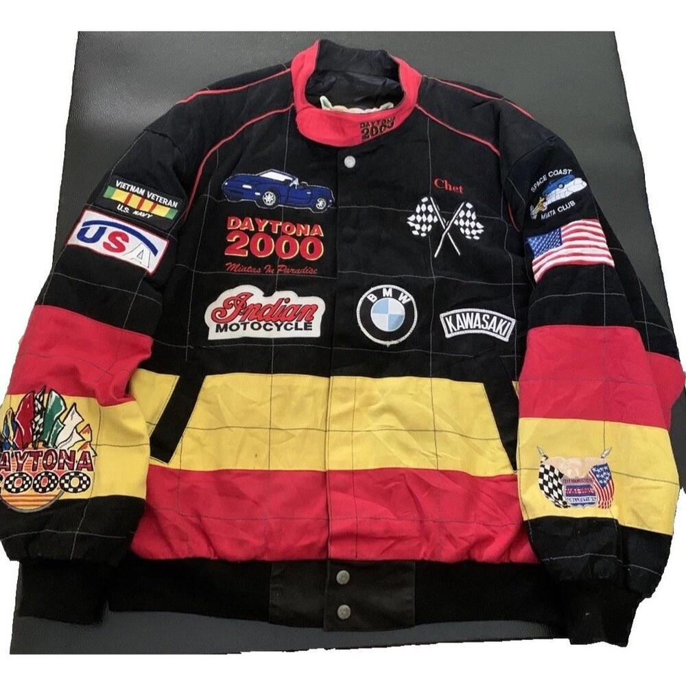 Vtg 90’s Jeff Hamilton Racing Collection Jacket NASCAR Men's XL Made USA Daytona
